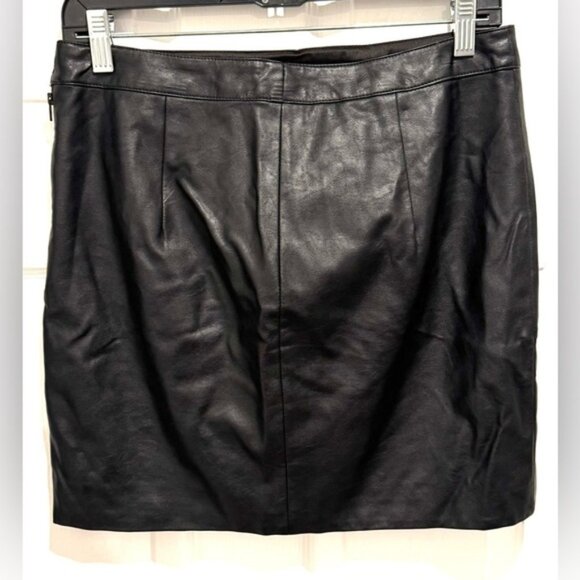 Bardot x Revolve Vegan Leather Mini Skirt faux zipper goth black party rare US8 - Picture 6 of 7